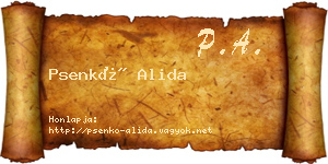 Psenkó Alida névjegykártya