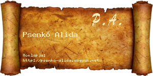 Psenkó Alida névjegykártya